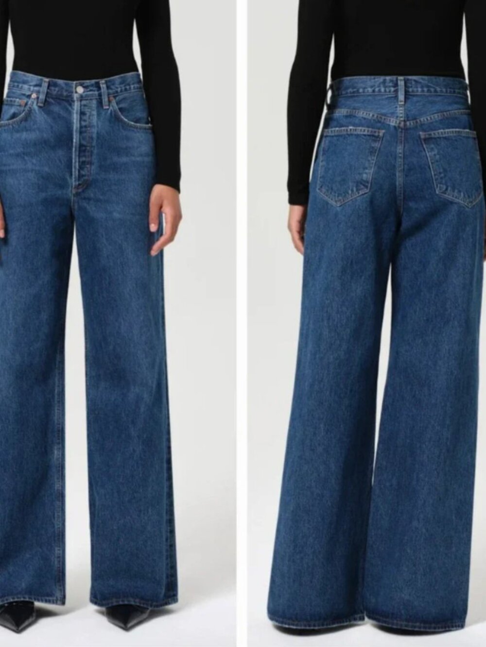 Agolde Dame High Rise Wide Leg Jeans Enamour - Size 32